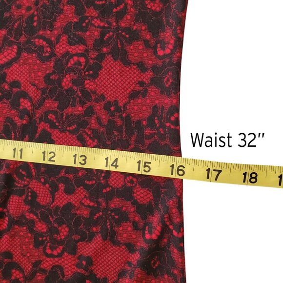 MICHAEL by Michael Kors Lace Print Bell-Sleeve Dress Dark Romantic Size S - Picture 12 of 15